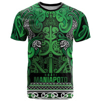 Aotearoa Iwi Ngati Maniapoto T Shirt Maori Wharenui House Tribal Pattern LT9 Dark green - Polynesian Pride