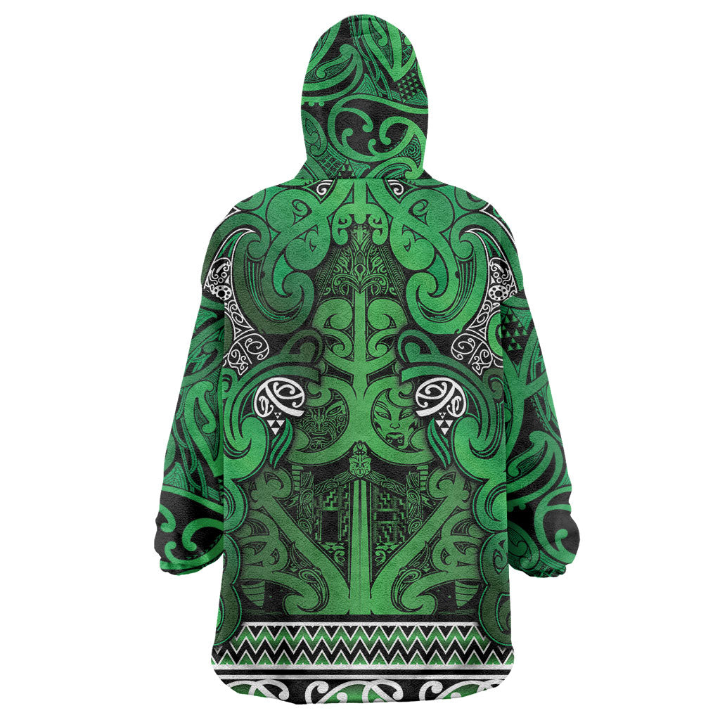 Aotearoa Iwi Ngati Maniapoto Wearable Blanket Hoodie Maori Wharenui House Tribal Pattern LT9 - Polynesian Pride