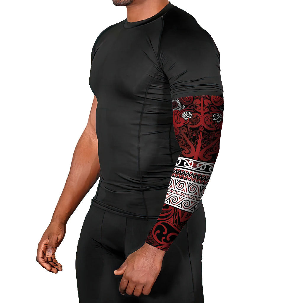 Aotearoa Iwi Te Arawa Arm Sleeves Maori Wharenui House Tribal Pattern LT9 - Polynesian Pride