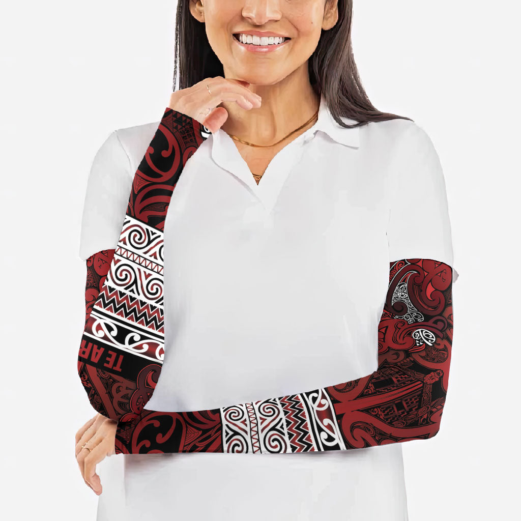 Aotearoa Iwi Te Arawa Arm Sleeves Maori Wharenui House Tribal Pattern LT9 - Polynesian Pride