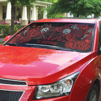 Aotearoa Iwi Te Arawa Auto Sun Shade Maori Wharenui House Tribal Pattern LT9 - Polynesian Pride