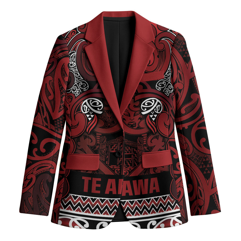 Aotearoa Iwi Te Arawa Blazer Maori Wharenui House Tribal Pattern LT9 Unisex Dark Red - Polynesian Pride