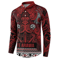 Aotearoa Iwi Te Arawa Button Sweatshirt Maori Wharenui House Tribal Pattern LT9 - Polynesian Pride