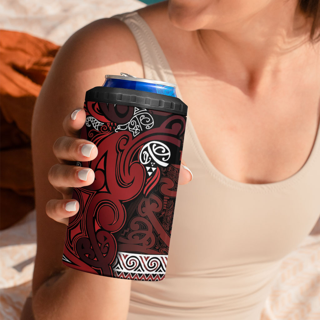 Aotearoa Iwi Te Arawa 4 in 1 Can Cooler Tumbler Maori Wharenui House Tribal Pattern LT9 - Polynesian Pride