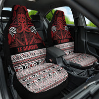 Aotearoa Iwi Te Arawa Car Seat Cover Maori Wharenui House Tribal Pattern LT9 One Size Dark Red - Polynesian Pride