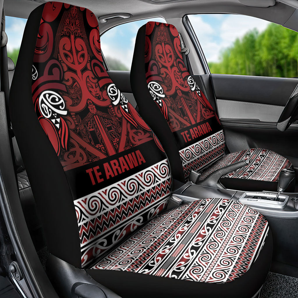 Aotearoa Iwi Te Arawa Car Seat Cover Maori Wharenui House Tribal Pattern LT9 - Polynesian Pride