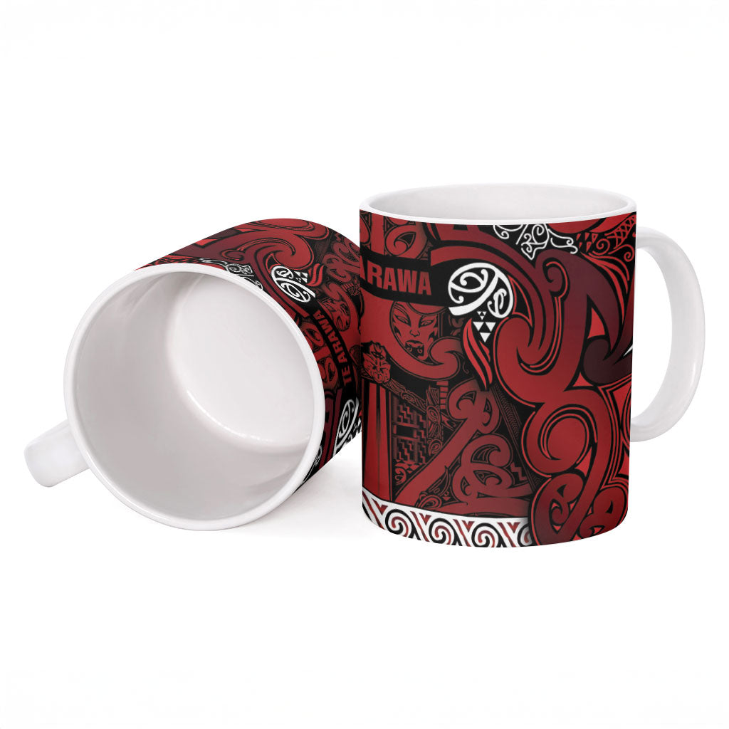 Aotearoa Iwi Te Arawa Ceramic Mug Maori Wharenui House Tribal Pattern LT9 - Polynesian Pride