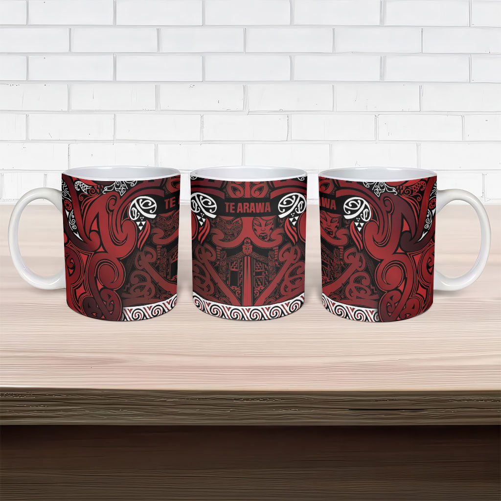 Aotearoa Iwi Te Arawa Ceramic Mug Maori Wharenui House Tribal Pattern LT9 - Polynesian Pride