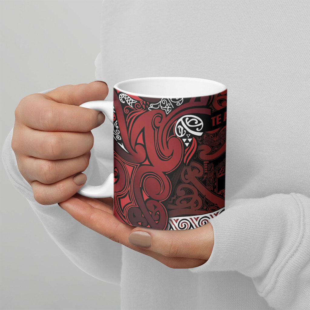 Aotearoa Iwi Te Arawa Ceramic Mug Maori Wharenui House Tribal Pattern LT9 - Polynesian Pride
