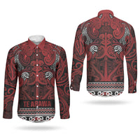 Aotearoa Iwi Te Arawa Couples Matching Summer Maxi Dress and Long Sleeve Button Shirt Maori Wharenui House Tribal Pattern LT9 - Polynesian Pride