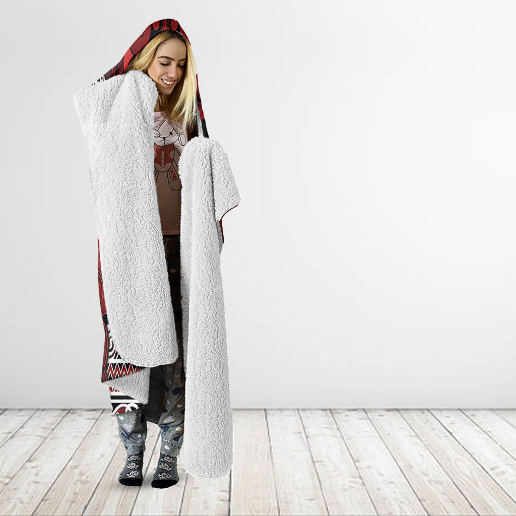 Aotearoa Iwi Te Arawa Hooded Blanket Maori Wharenui House Tribal Pattern LT9 - Polynesian Pride