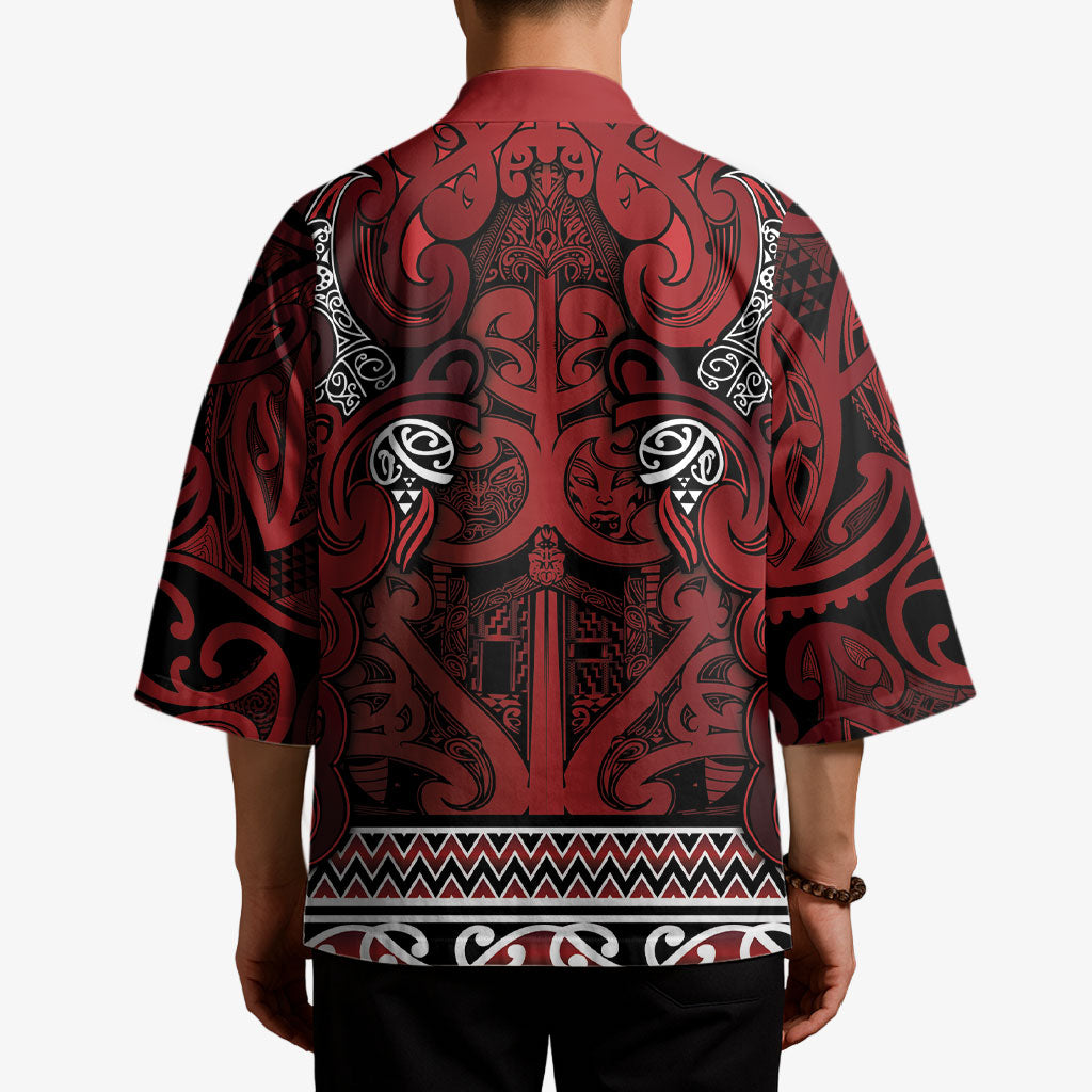 Aotearoa Iwi Te Arawa Kimono Maori Wharenui House Tribal Pattern LT9 - Polynesian Pride