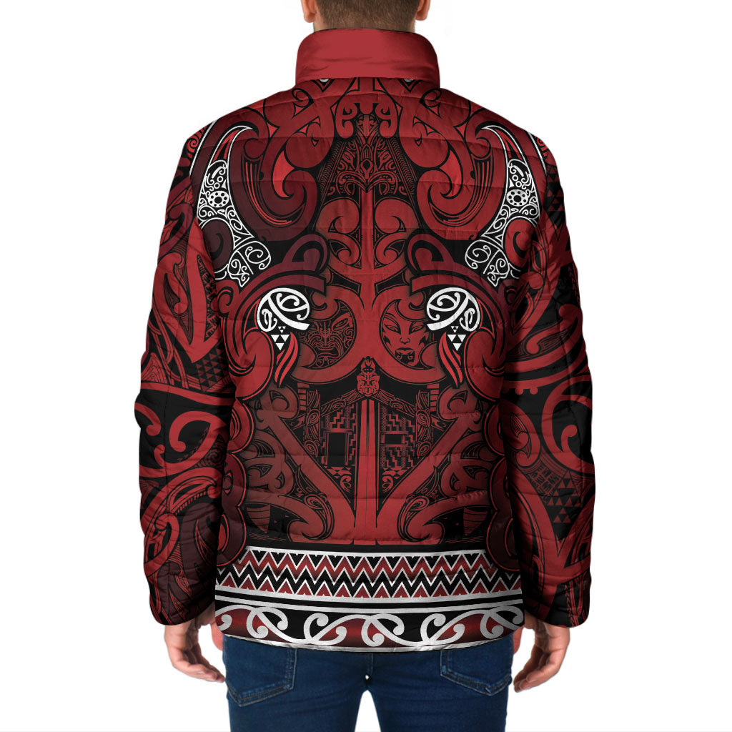 Aotearoa Iwi Te Arawa Padded Jacket Maori Wharenui House Tribal Pattern LT9 - Polynesian Pride