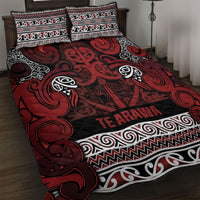 Aotearoa Iwi Te Arawa Quilt Bed Set Maori Wharenui House Tribal Pattern LT9 Dark Red - Polynesian Pride