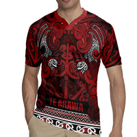 Aotearoa Iwi Te Arawa Rugby Jersey Maori Wharenui House Tribal Pattern LT9 - Polynesian Pride