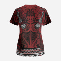 Aotearoa Iwi Te Arawa Scrub Top Maori Wharenui House Tribal Pattern LT9 - Polynesian Pride