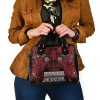 Aotearoa Iwi Te Arawa Shoulder Handbag Maori Wharenui House Tribal Pattern LT9 - Polynesian Pride