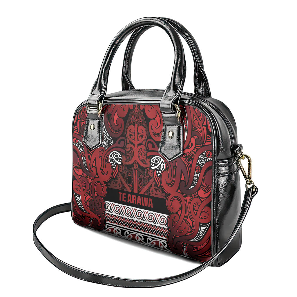 Aotearoa Iwi Te Arawa Shoulder Handbag Maori Wharenui House Tribal Pattern LT9 - Polynesian Pride