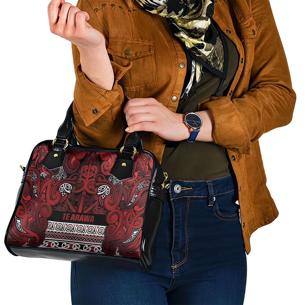 Aotearoa Iwi Te Arawa Shoulder Handbag Maori Wharenui House Tribal Pattern LT9 - Polynesian Pride