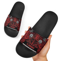 Aotearoa Iwi Te Arawa Slide Sandals Maori Wharenui House Tribal Pattern LT9 - Polynesian Pride