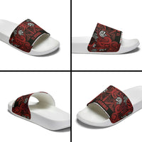 Aotearoa Iwi Te Arawa Slide Sandals Maori Wharenui House Tribal Pattern LT9 - Polynesian Pride