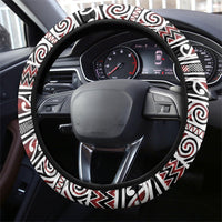 Aotearoa Iwi Te Arawa Steering Wheel Cover Maori Wharenui House Tribal Pattern LT9 - Polynesian Pride