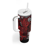 Aotearoa Iwi Te Arawa Tumbler With Handle Maori Wharenui House Tribal Pattern LT9 - Polynesian Pride