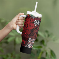 Aotearoa Iwi Te Arawa Tumbler With Handle Maori Wharenui House Tribal Pattern LT9 - Polynesian Pride