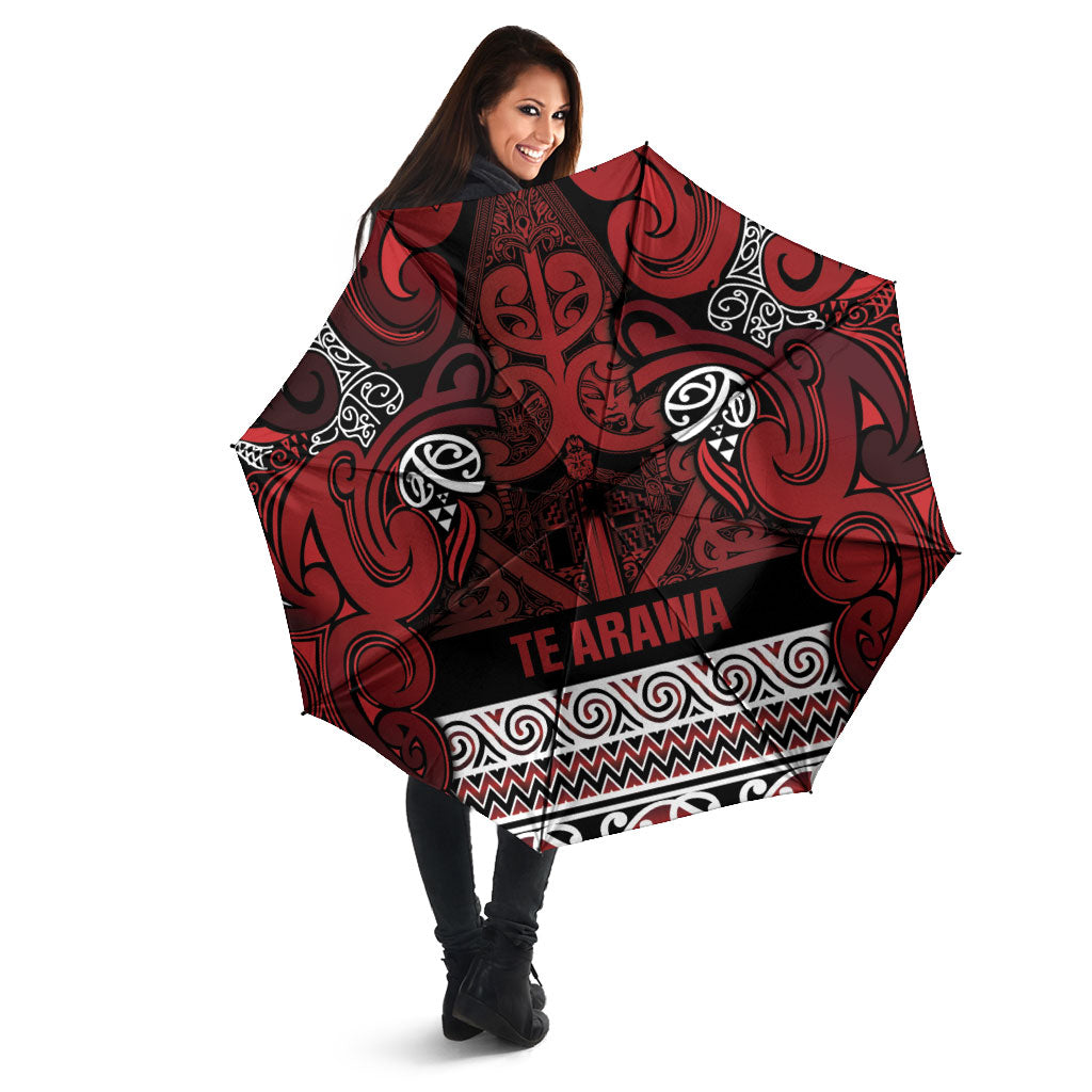 Aotearoa Iwi Te Arawa Umbrella Maori Wharenui House Tribal Pattern LT9 - Polynesian Pride