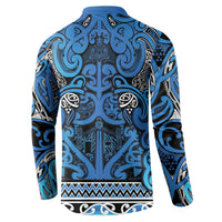 Aotearoa Iwi Ngati Porou Button Sweatshirt Maori Wharenui House Tribal Pattern LT9 - Polynesian Pride