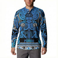 Aotearoa Iwi Ngati Porou Button Sweatshirt Maori Wharenui House Tribal Pattern LT9 - Polynesian Pride