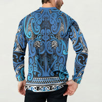 Aotearoa Iwi Ngati Porou Button Sweatshirt Maori Wharenui House Tribal Pattern LT9 - Polynesian Pride