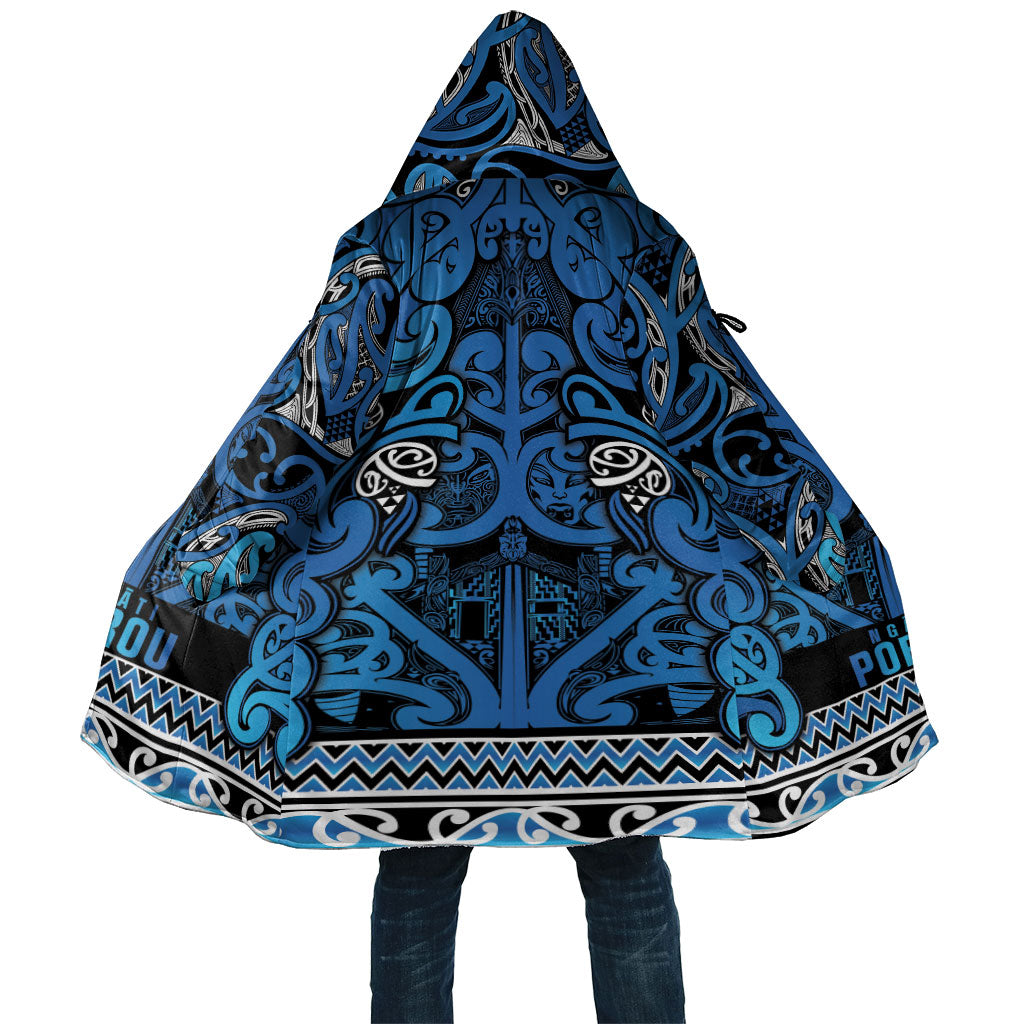 Aotearoa Iwi Ngati Porou Cloak Maori Wharenui House Tribal Pattern LT9 Unisex Blue - Polynesian Pride