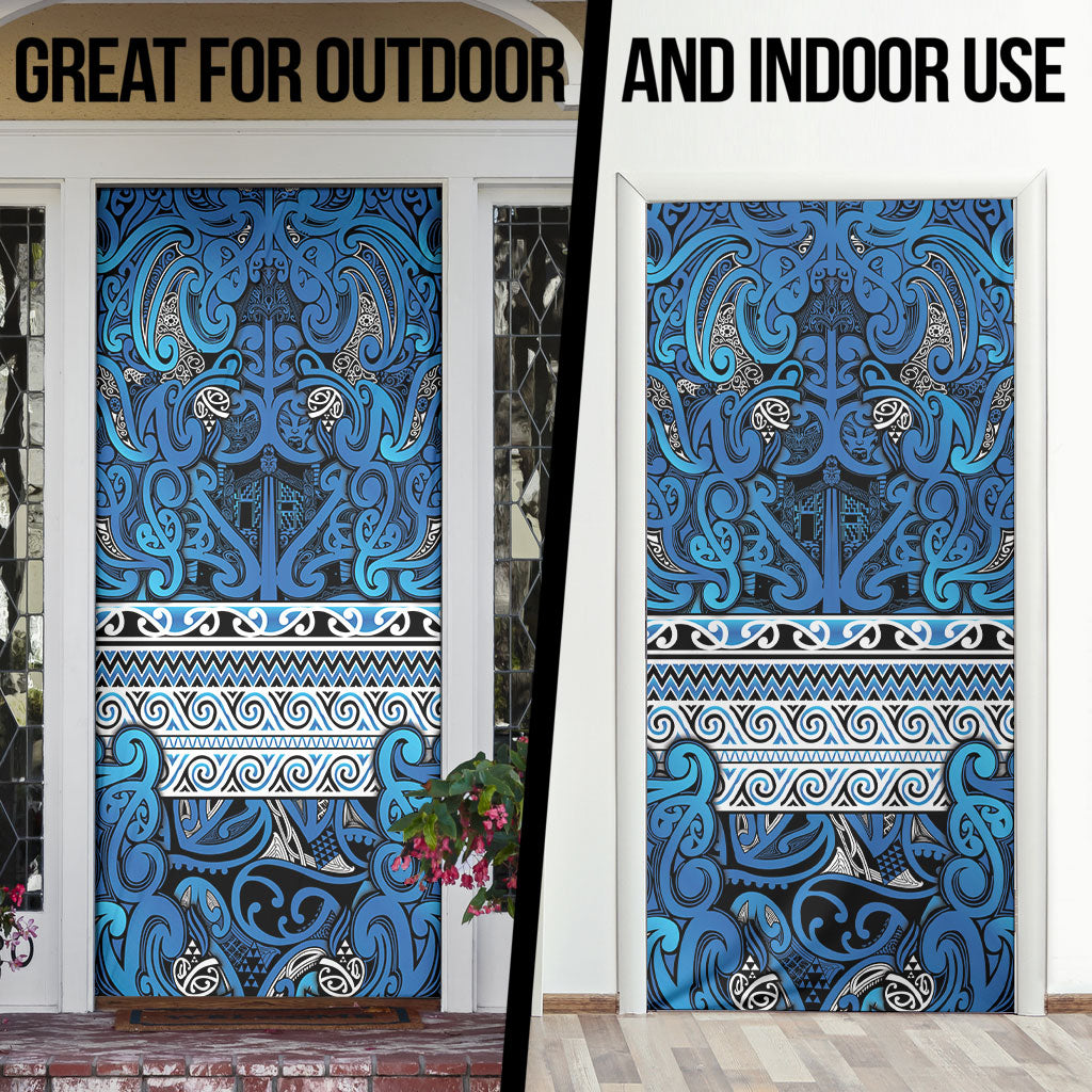 Aotearoa Iwi Ngati Porou Door Cover Maori Wharenui House Tribal Pattern LT9 - Polynesian Pride