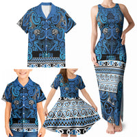 Aotearoa Iwi Ngati Porou Family Matching Tank Maxi Dress and Hawaiian Shirt Maori Wharenui House Tribal Pattern LT9 - Polynesian Pride