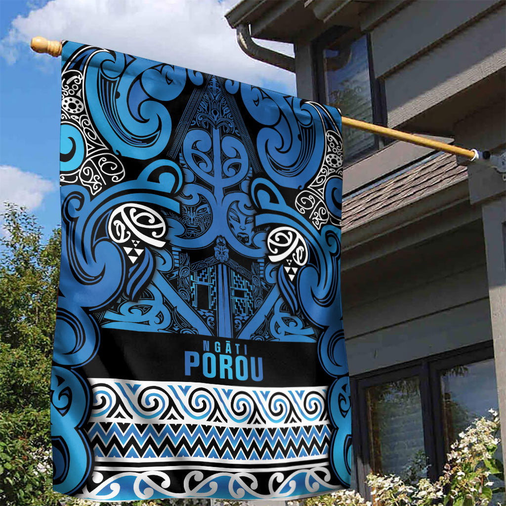 Aotearoa Iwi Ngati Porou Garden Flag Maori Wharenui House Tribal Pattern LT9 - Polynesian Pride