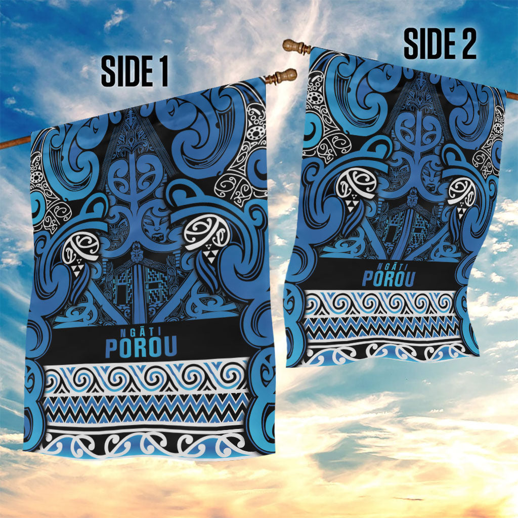Aotearoa Iwi Ngati Porou Garden Flag Maori Wharenui House Tribal Pattern LT9 - Polynesian Pride