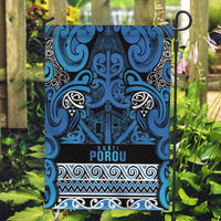 Aotearoa Iwi Ngati Porou Garden Flag Maori Wharenui House Tribal Pattern LT9 Garden Flag Blue - Polynesian Pride