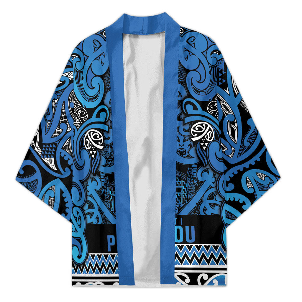 Aotearoa Iwi Ngati Porou Kimono Maori Wharenui House Tribal Pattern LT9 Unisex Blue - Polynesian Pride