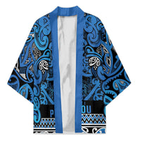 Aotearoa Iwi Ngati Porou Kimono Maori Wharenui House Tribal Pattern LT9 Unisex Blue - Polynesian Pride