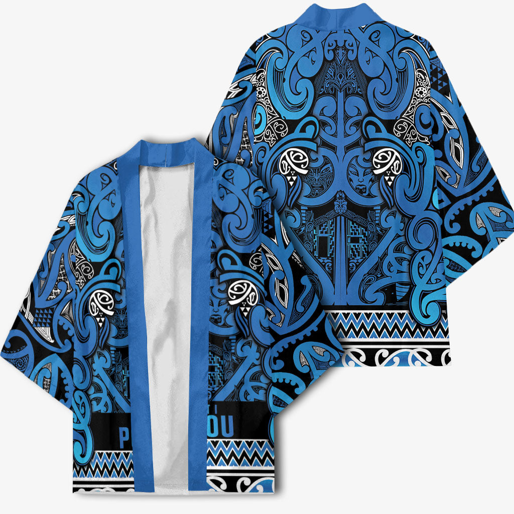 Aotearoa Iwi Ngati Porou Kimono Maori Wharenui House Tribal Pattern LT9 - Polynesian Pride