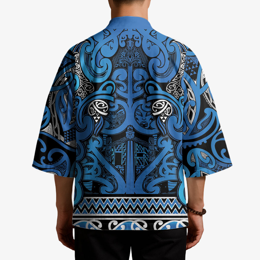 Aotearoa Iwi Ngati Porou Kimono Maori Wharenui House Tribal Pattern LT9 - Polynesian Pride