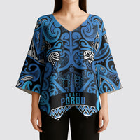 Aotearoa Iwi Ngati Porou Kimono Sleeve Blouse Maori Wharenui House Tribal Pattern LT9 - Polynesian Pride