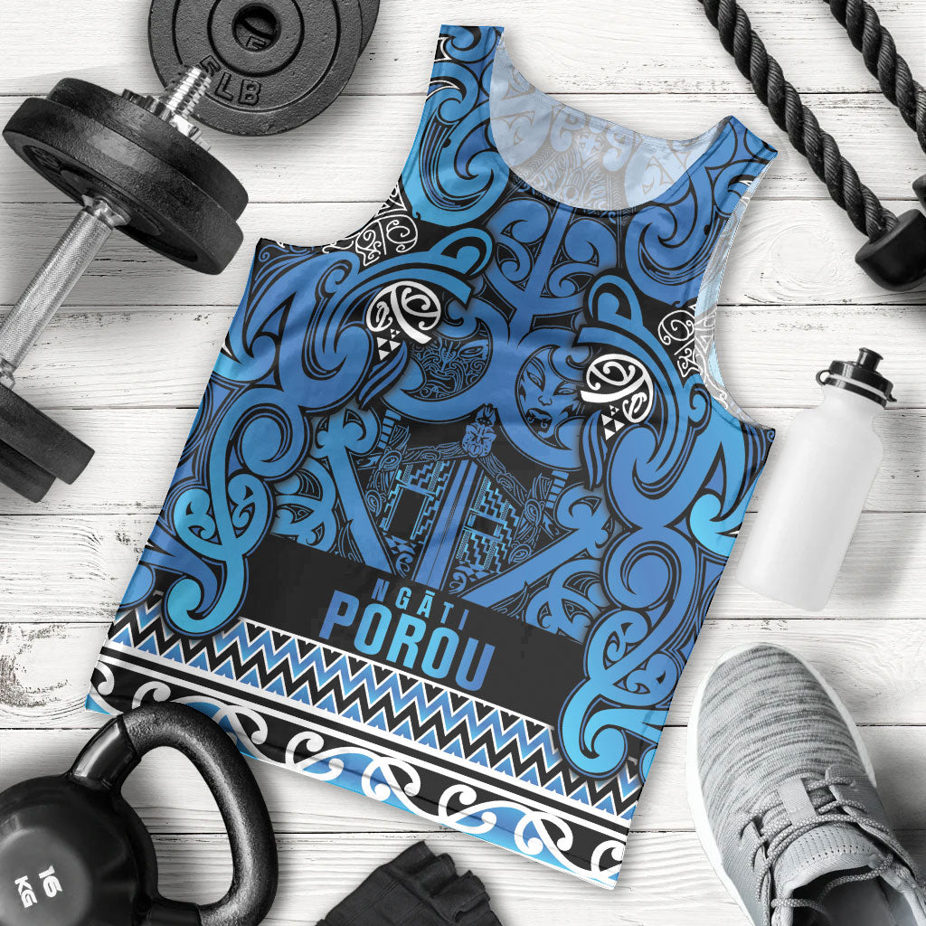Aotearoa Iwi Ngati Porou Men Tank Top Maori Wharenui House Tribal Pattern LT9 - Polynesian Pride
