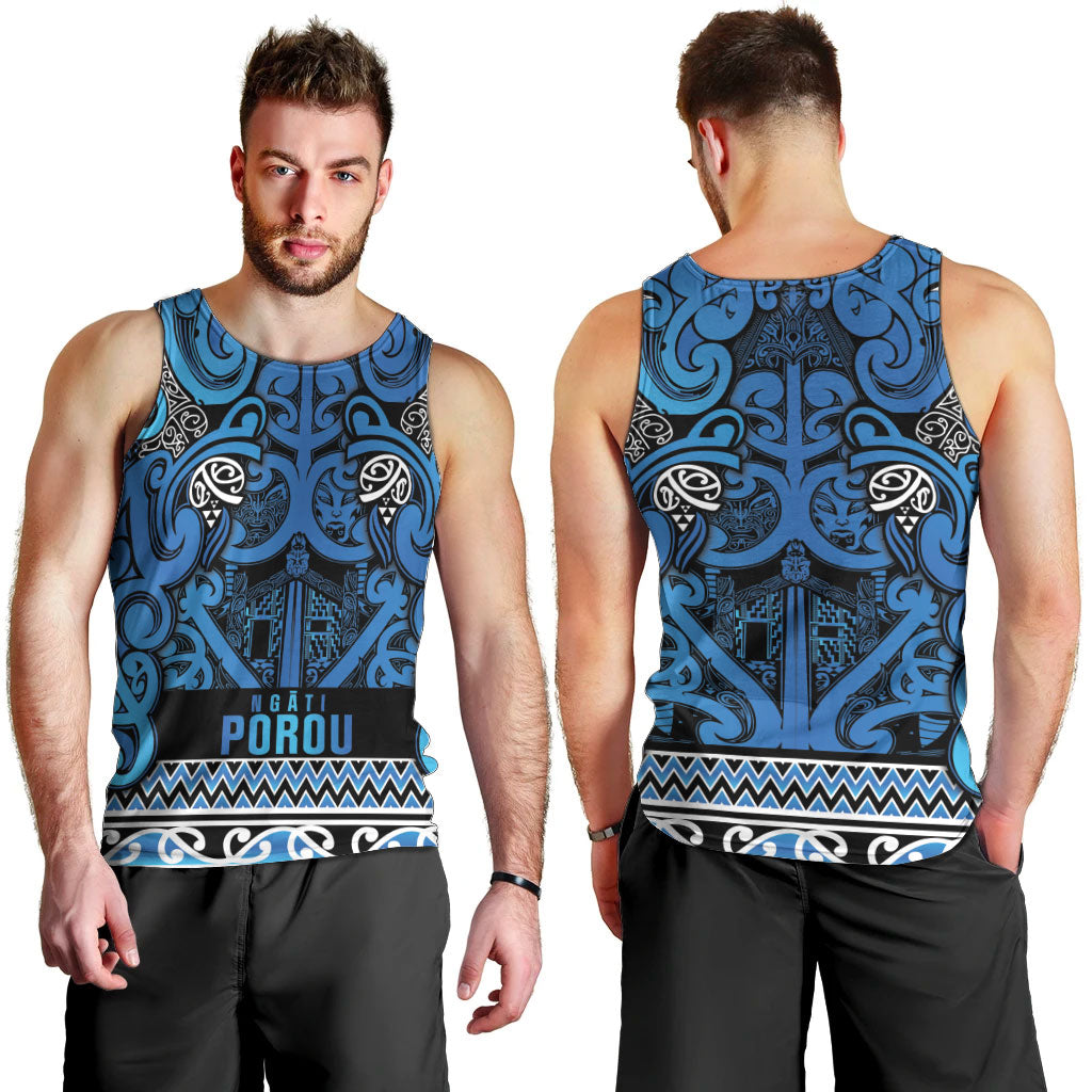 Aotearoa Iwi Ngati Porou Men Tank Top Maori Wharenui House Tribal Pattern LT9 - Polynesian Pride