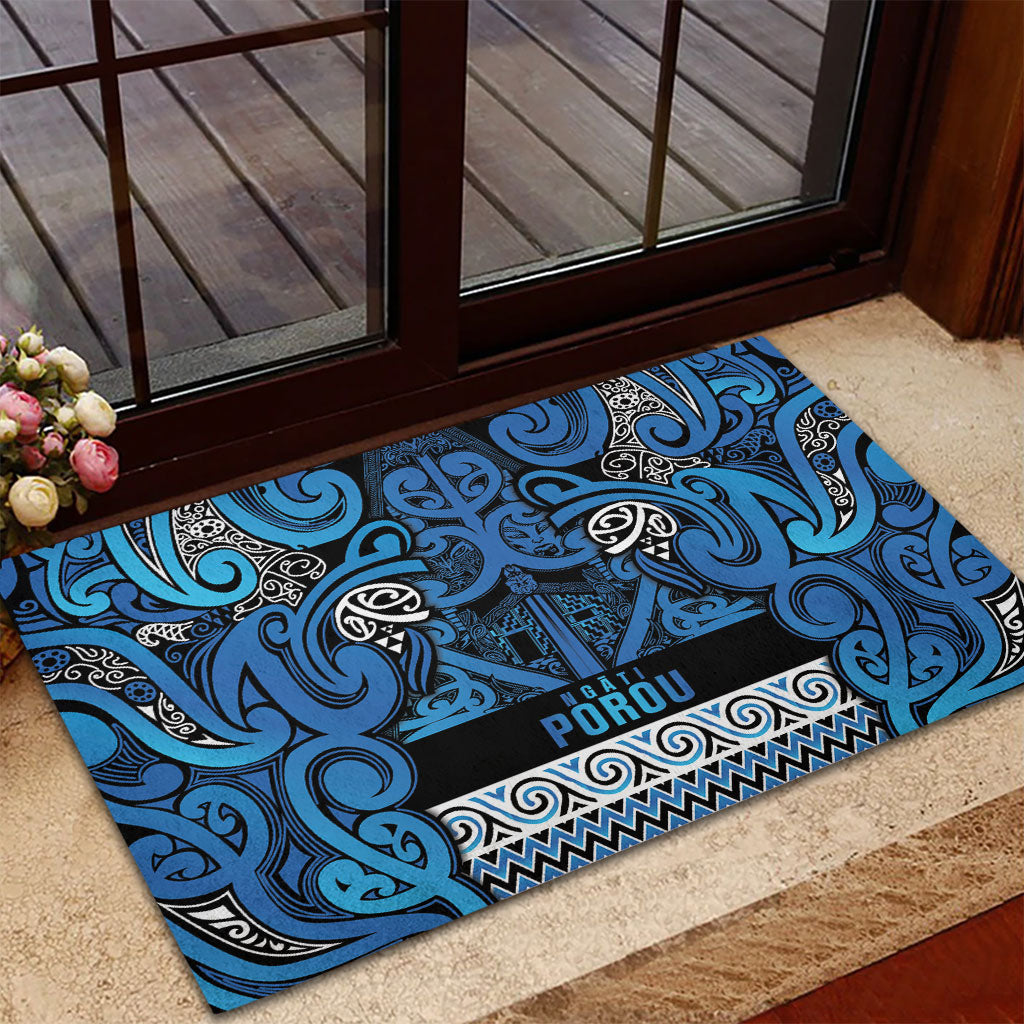 Aotearoa Iwi Ngati Porou Rubber Doormat Maori Wharenui House Tribal Pattern LT9 - Polynesian Pride