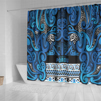 Aotearoa Iwi Ngati Porou Shower Curtain Maori Wharenui House Tribal Pattern LT9 - Polynesian Pride