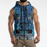 Aotearoa Iwi Ngati Porou Sleeveless Zip Hoodie Maori Wharenui House Tribal Pattern LT9 - Polynesian Pride