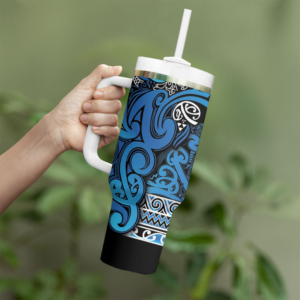 Aotearoa Iwi Ngati Porou Tumbler With Handle Maori Wharenui House Tribal Pattern LT9 - Polynesian Pride