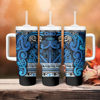 Aotearoa Iwi Ngati Porou Tumbler With Handle Maori Wharenui House Tribal Pattern LT9 - Polynesian Pride